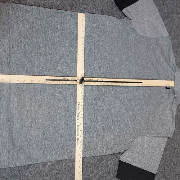 FootJoy Golf Polo Shirt Size L Heather Gray Black Pique Performance - Picture 8 of 12